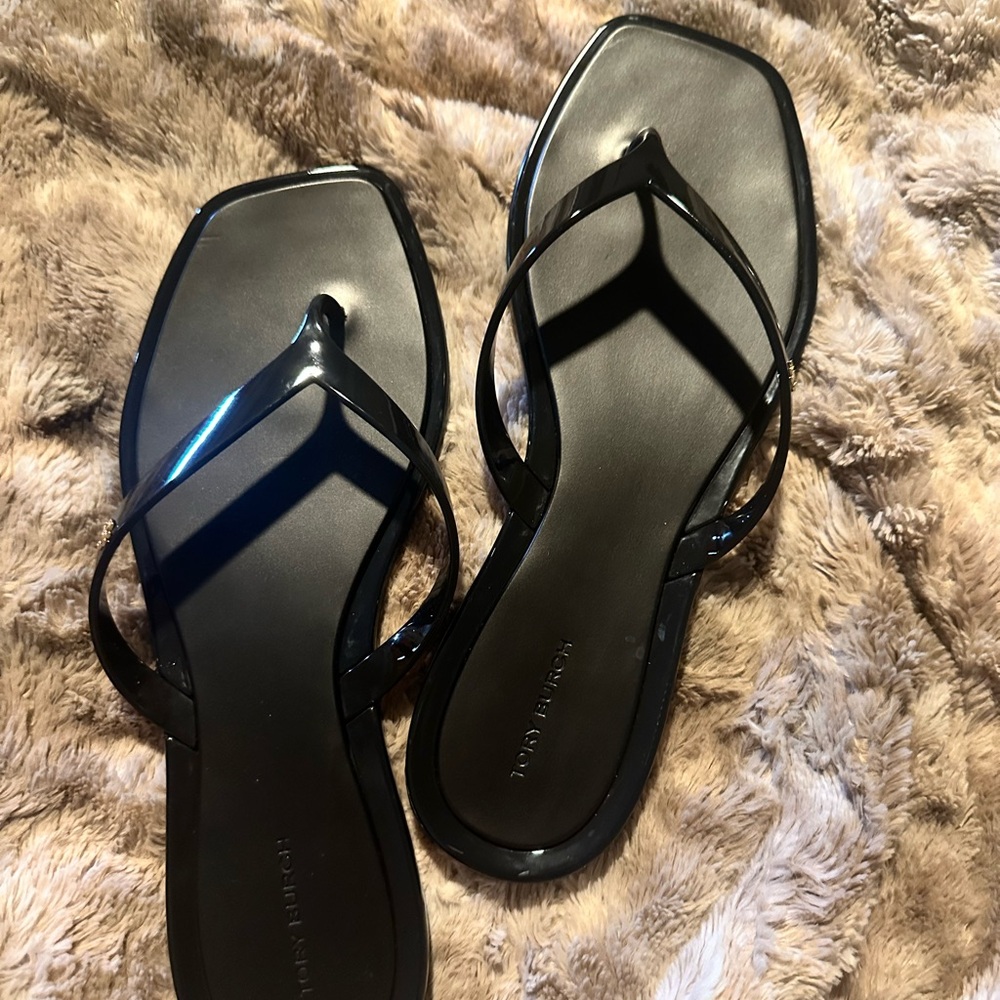 Sz. 9M Tory Burch Roxanne Plastic Square Toe Sandal Flip-Flop - never worn